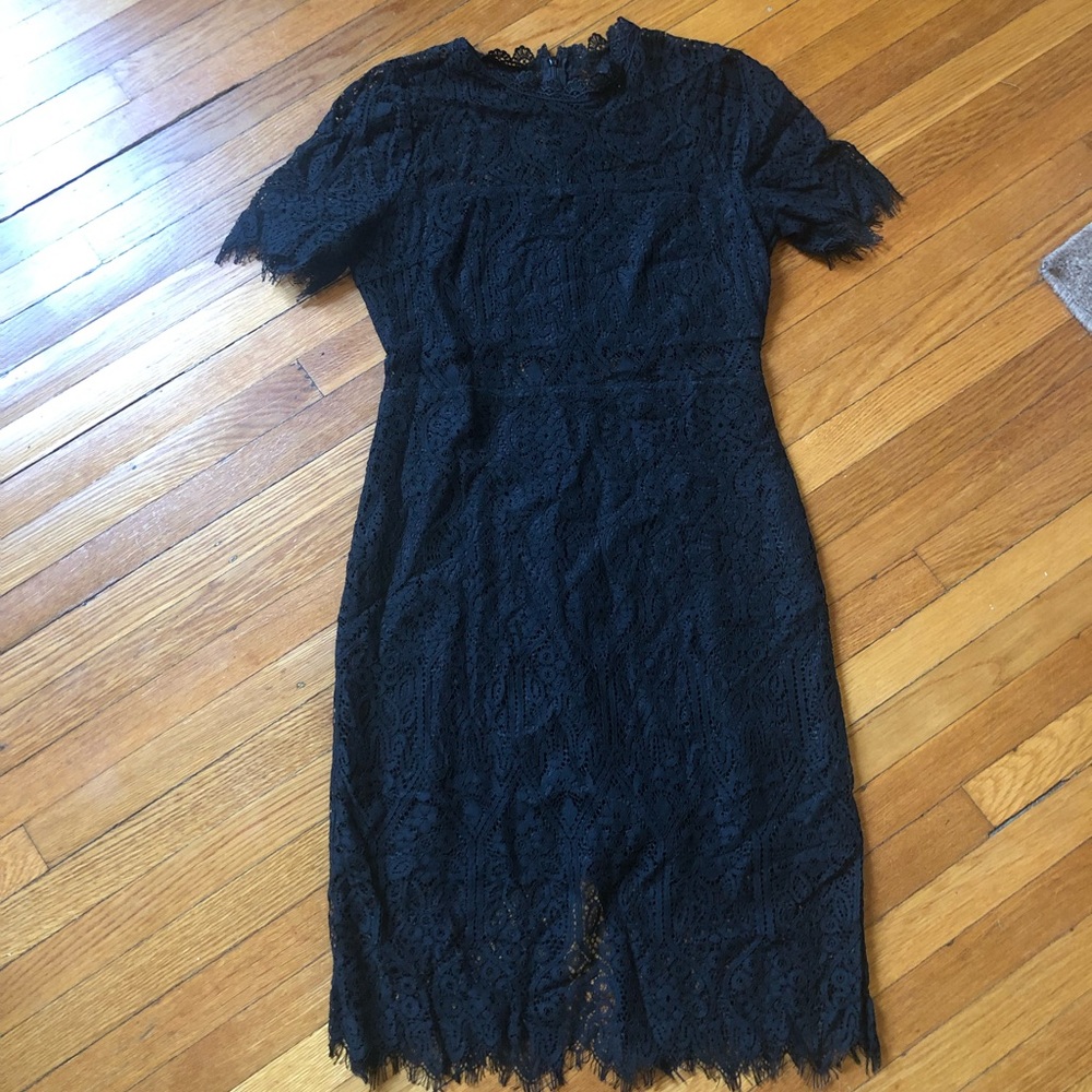 Lulus Black Lace Midi Dress - Gem Lulus Black Lace Midi Dress - Gem